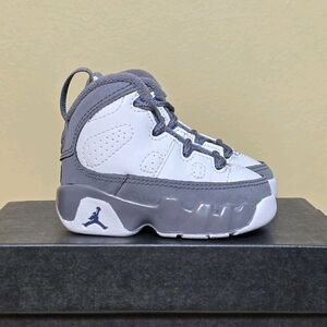 Air Jordan 9 Retro White French Blue Flint Grey 401812-100 Toddler Baby Size 3C